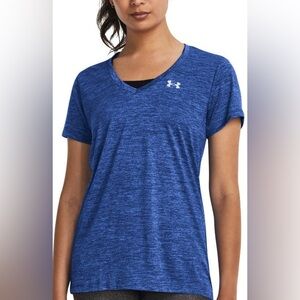 Under Armour Women's Heathered Blue V-Neck Tee